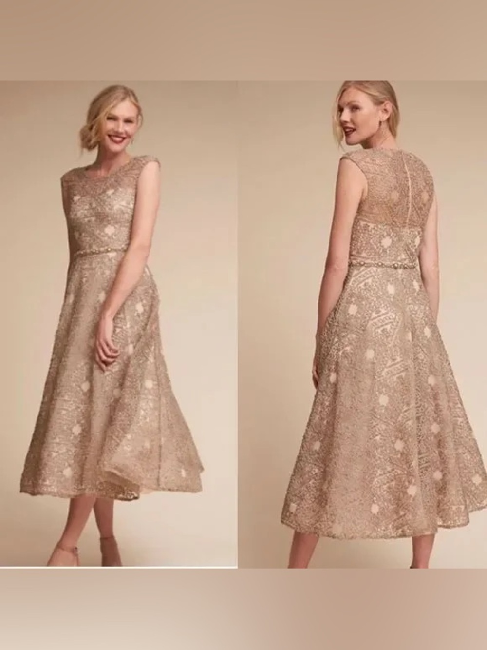 Anthropologie x BHLDN x Sara Emanuel Soutache Maxi Dress Womens Size 6
